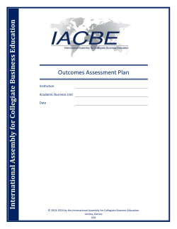 Outcomes Assessment Plan Template