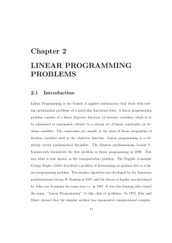 Chapter 2 LINEAR PROGRAMMING PROBLEMS