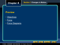 Section 2 Newton`s First Law Chapter 4 Net Force