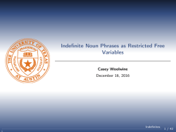 Indefinite Noun Phrases as Restricted Free Variables