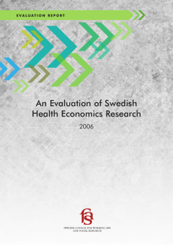 Evaluation of health economics research in Sweden