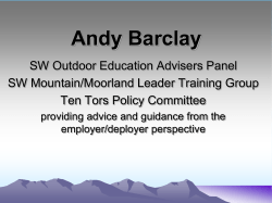 Outdoor pursuits &ndash; a local authority`s perspective