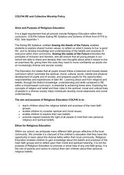 COLPAI RE and Collective Worship Policy Aims and Purpose of