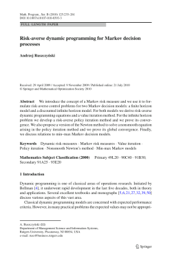 Risk-averse dynamic programming for Markov decision processes