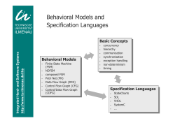 Behavioral Models and Specification Languages