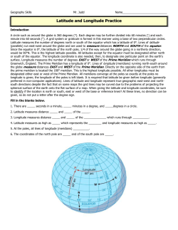 Longitude and Latitude - Streetsboro City Schools