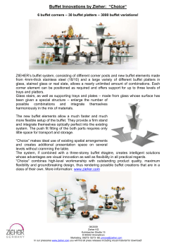 Recent buffet innovations by Zieher: „Choice“
