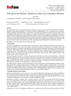 Self-interest and Altruism
