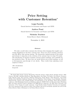Price Setting with Customer Retention