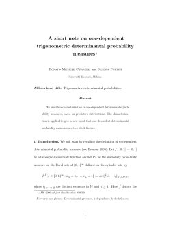 A short note on one-dependent trigonometric determinantal