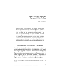 Divorce mediation outcome research: A metaanalysis