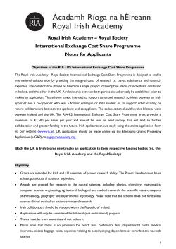 International Joint Project Grants Programme
