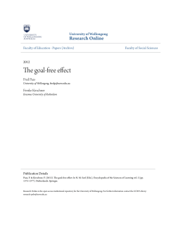 The goal-free effect - Research Online