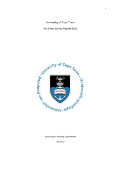 2012 No Show Survey Report