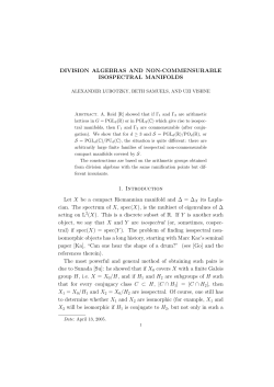 DIVISION ALGEBRAS AND NON