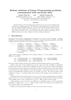 Robust solutions of Linear Programming problems contaminated