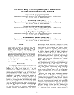 Dual process theory of reasoning and recognition memory errors
