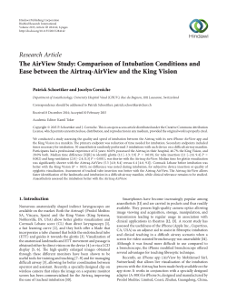The AirView Study: Comparison of Intubation Conditions and Ease
