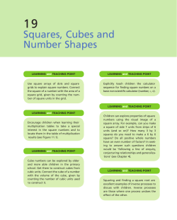 Squares, Cubes and Number Shapes