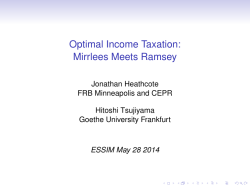 Optimal Income Taxation: Mirrlees Meets Ramsey