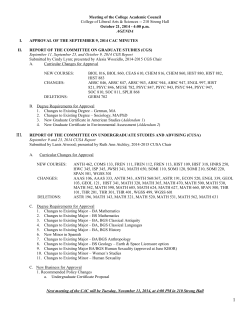 Meeting of the College Academic Council College of Liberal Arts