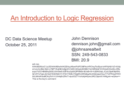 An introduction to Logic Regression