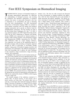 First IEEE symposium on biomedical imaging