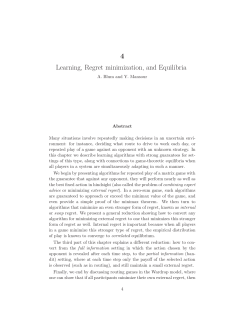 4 Learning, Regret minimization, and Equilibria