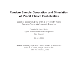 Random Sample Generation and Simulation of Probit Choice