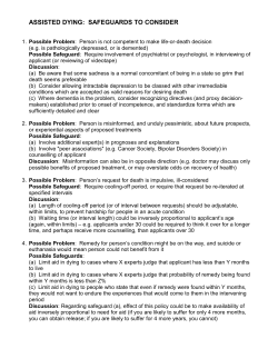 assisted dying: safeguards to consider