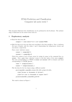 ST504 Prediction and Classification Computer lab notes week 7
