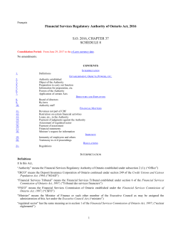 Financial Services Regulatory Authority of Ontario