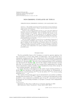 NON-CROSSING CUMULANTS OF TYPE B Introduction The free