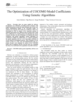 The Optimization of COCOMO Model Coefficients Using Genetic