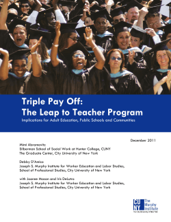 The Triple Pay Off: The Leap to Teacher Program