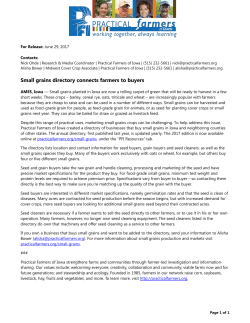 Small grains directory connects farmers to buyers