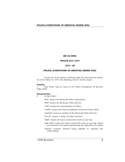Police (Conditions of Service) Order 2002