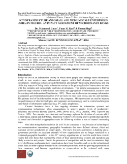 (SMEs) in Nigeria - Research Centre for Management and Social