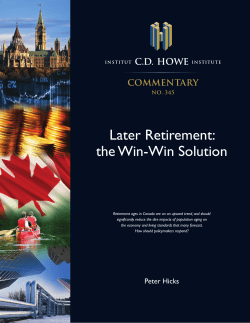 Later Retirement: the Win-Win Solution