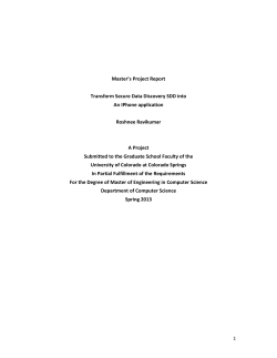 SDD_MastersProjectReport - College of Engineering and