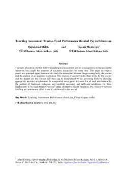 Teaching Assessment Trade-off and Performance Related Pay in