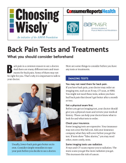 Back Pain Tests and Treatments