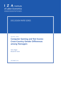 Computer Gaming and Test Scores: Cross-Country Gender