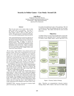 Security in Online Games&mdash;Case Study: Second Life