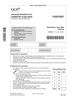 Question paper - Unit F332/01 - Chemistry of natural resources