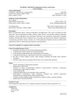 of 2 SYSM6305 / MECH6318: Optimization Theory and Practice