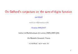 On Gelfond`s conjecture on the sum-of-digits function