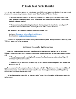 8 th Grade Band Family Checklist