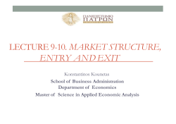 lecture 9-10. market structure, entry and exit