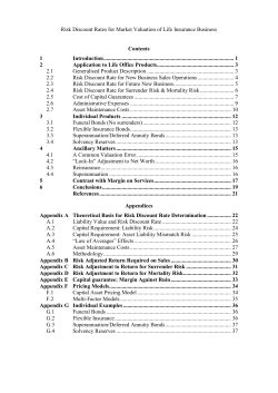 Risk discount rates for market valuation of life
